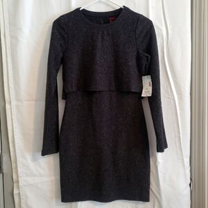 Bongo Charcoal long sleeve knit mini Dress